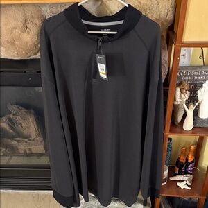 Van Heusen Black Quarter Zip Pullover 4XLT nwt
